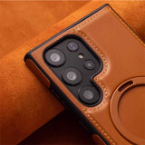 Business Retro Leather Samsung Case with Ring-Exoticase-Exoticase