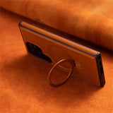 Business Retro Leather Samsung Case with Ring-Exoticase-Exoticase
