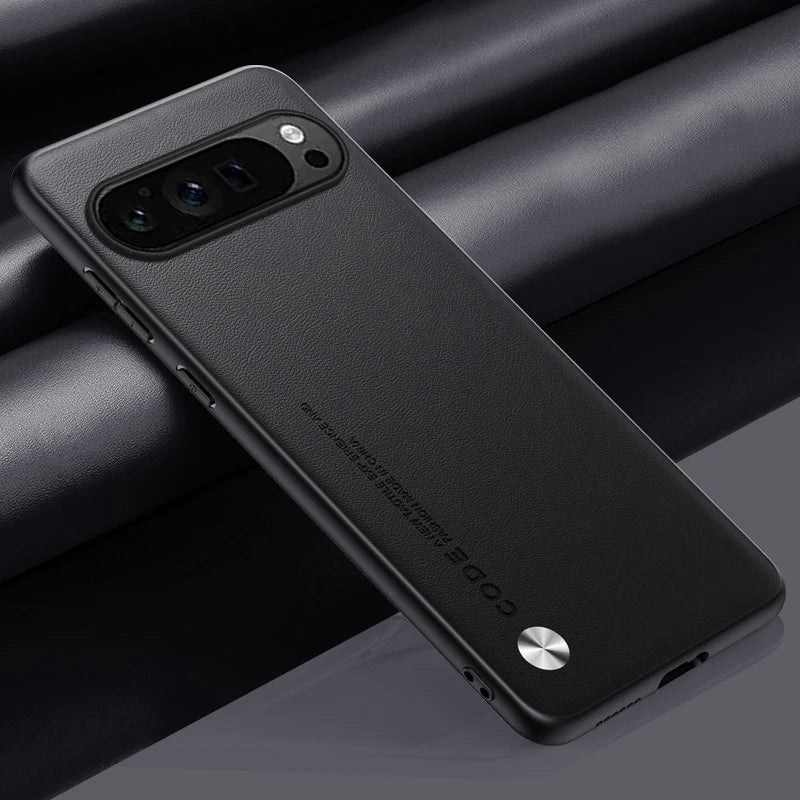 CODE Smooth PU Leather Google Pixel Case-Exoticase-For Pixel 9 Pro XL-Black-Exoticase