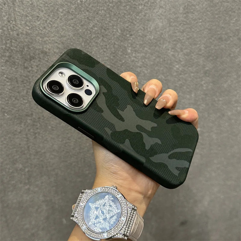 Camouflage Magsafe Apple iPhone Case - Exoticase - For iPhone 15 Pro Max / Green