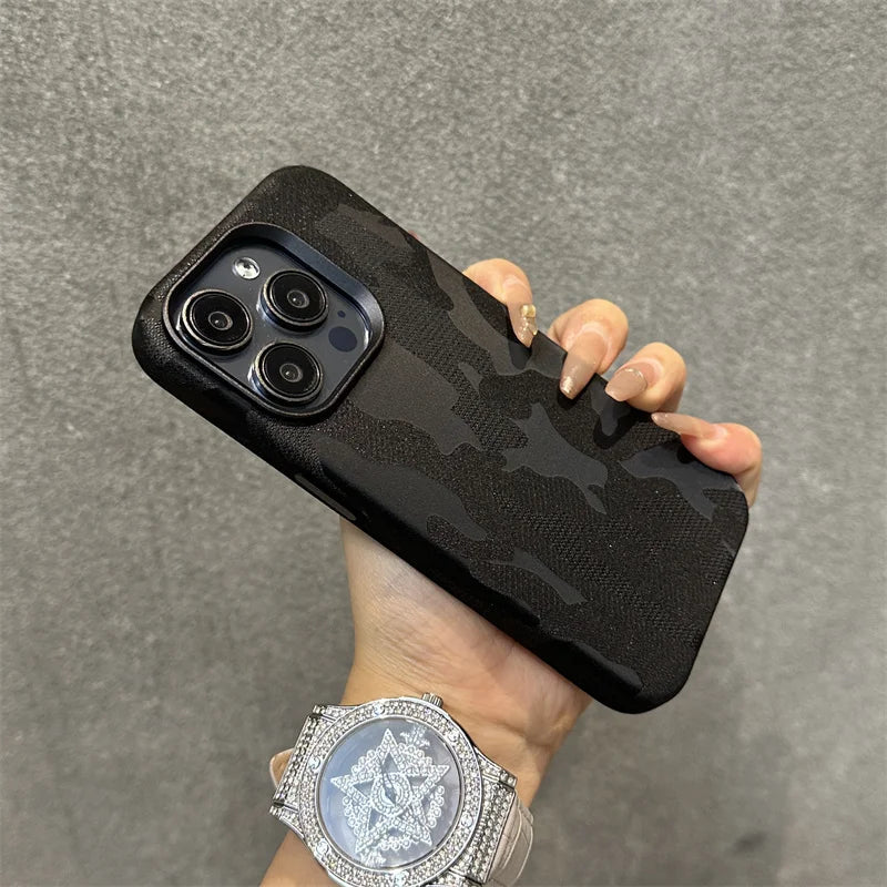 Camouflage Magsafe Apple iPhone Case - Exoticase - For iPhone 15 Pro Max / Black