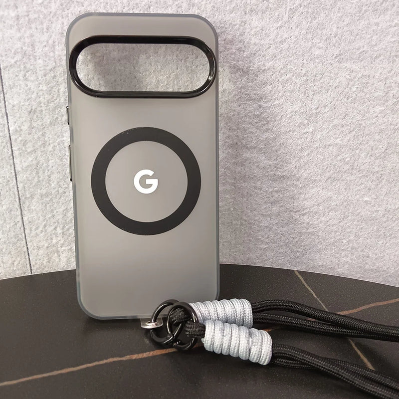 CandyMatte MagSafe Google Pixel Case with Lanyard-Exoticase-Pixel 9 Pro XL-Black-Exoticase