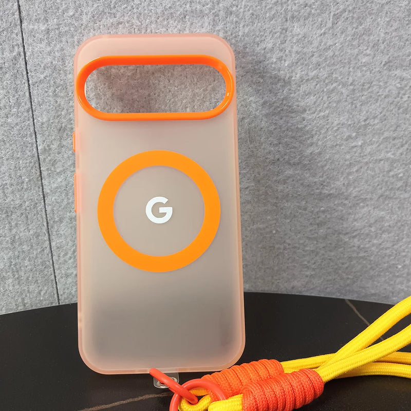 CandyMatte MagSafe Google Pixel Case with Lanyard-Exoticase-Pixel 9 Pro XL-Orange-Exoticase