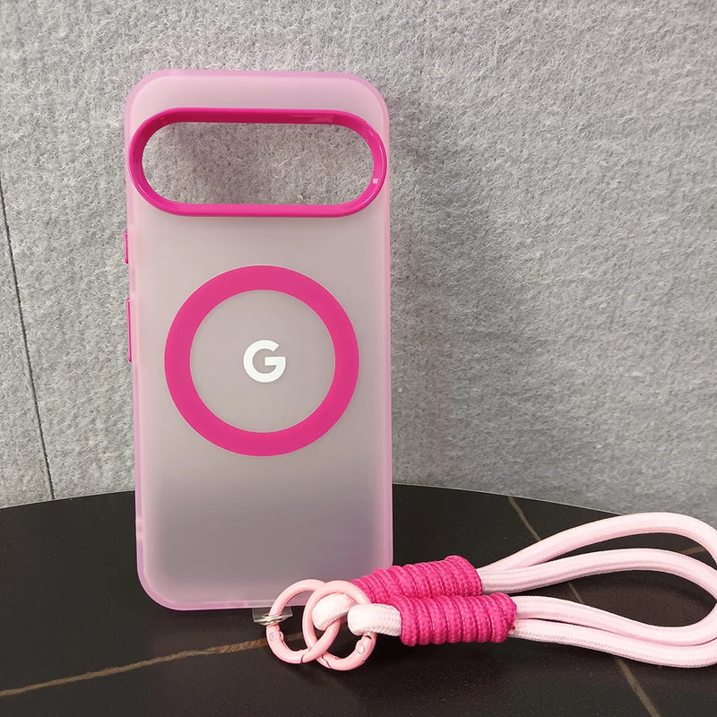 CandyMatte MagSafe Google Pixel Case with Lanyard-Exoticase-Pixel 9 Pro XL-Pink-Exoticase