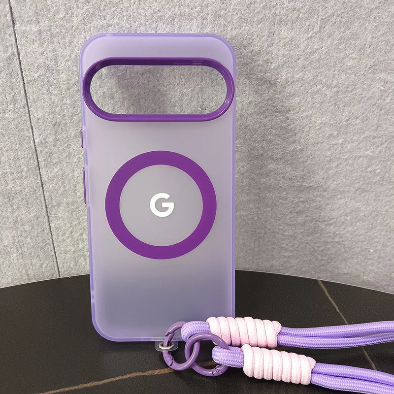 CandyMatte MagSafe Google Pixel Case with Lanyard-Exoticase-Pixel 9 Pro XL-Purple-Exoticase