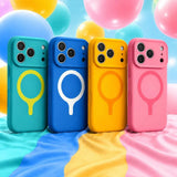 Magnetic Silicone iPhone Case with Contrast Ring