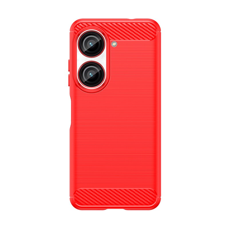 Carbon Brushed Case for ASUS Zenfone-Exoticase-For Asus Zenfone 10-Red-
