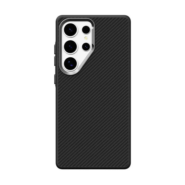 Carbon Kevlar Pattern Magnetic Samsung Phone Case-Exoticase-Black-For Samsung S25 Ultra-Exoticase