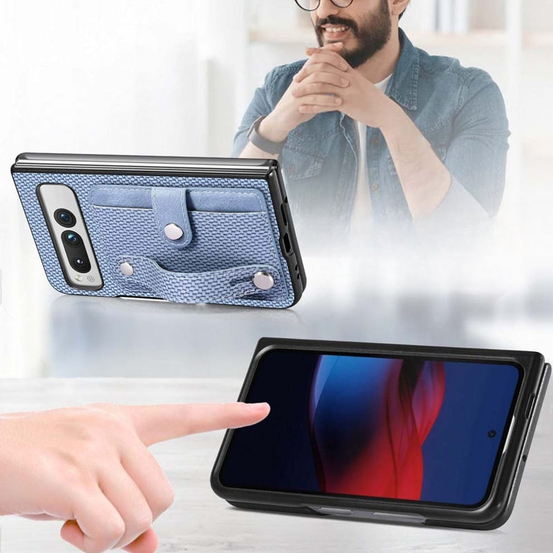 Carbon Pattern Wallet Case for Google Pixel Fold-Exoticase-