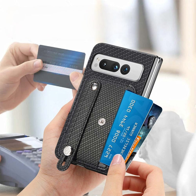 Carbon Pattern Wallet Case for Google Pixel Fold-Exoticase-