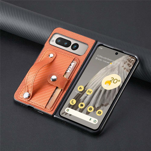 Carbon Pattern Wallet Case for Google Pixel Fold-Exoticase-