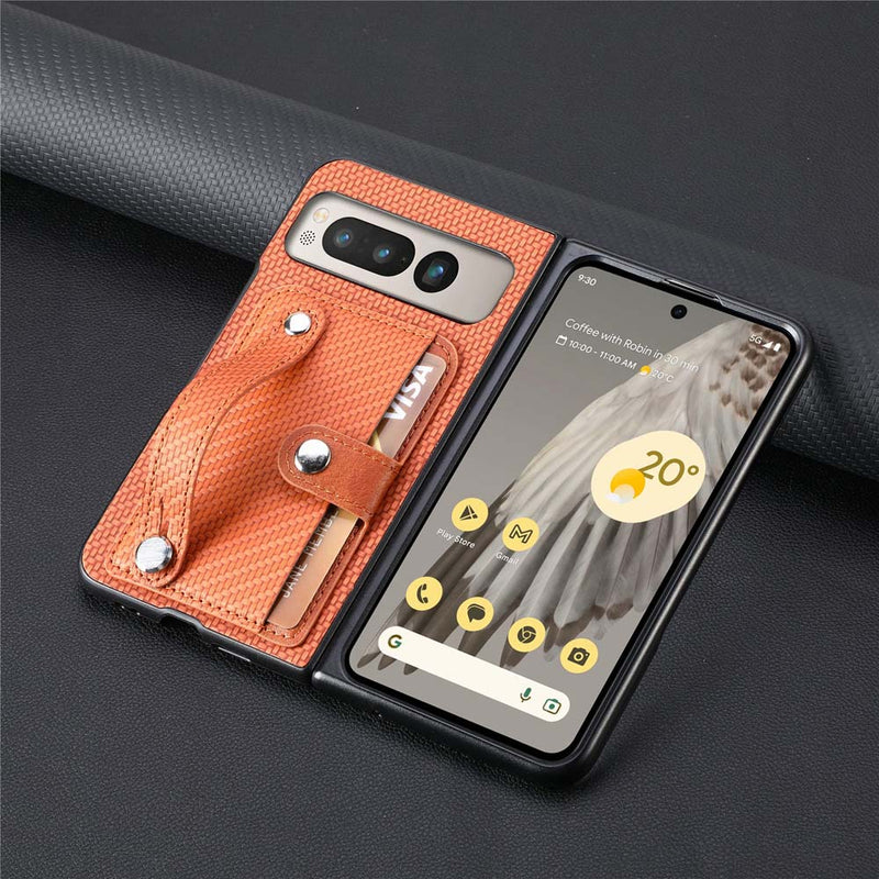 Carbon Pattern Wallet Case for Google Pixel Fold-Exoticase-