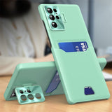 Card Holder Invisible Bracket Samsung Wallet Case-Exoticase-For S23 Ultra-Mint Green-