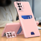 Card Holder Invisible Bracket Samsung Wallet Case-Exoticase-For S23 Ultra-Pink-