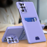 Card Holder Invisible Bracket Samsung Wallet Case-Exoticase-For S23 Ultra-Purple-