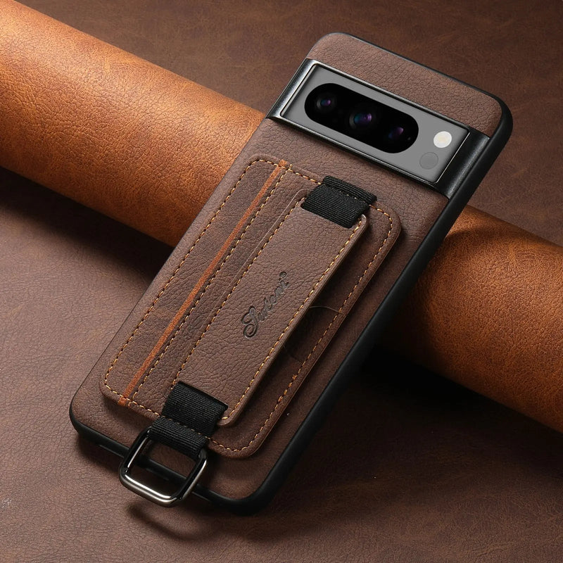 Card Holder Leather Strap Google Pixel Case-Exoticase-Exoticase