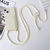 Card Holder Silicone iPhone Case With Lanyard-Exoticase-For iPhone 17 Pro Max-White-Exoticase