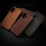 Card Pocket Sheepskin Leatherette iPhone Case-Exoticase-Exoticase