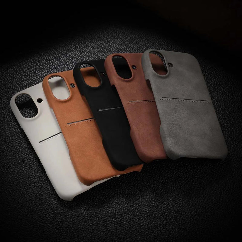 Card Pocket Sheepskin Leatherette iPhone Case-Exoticase-Exoticase