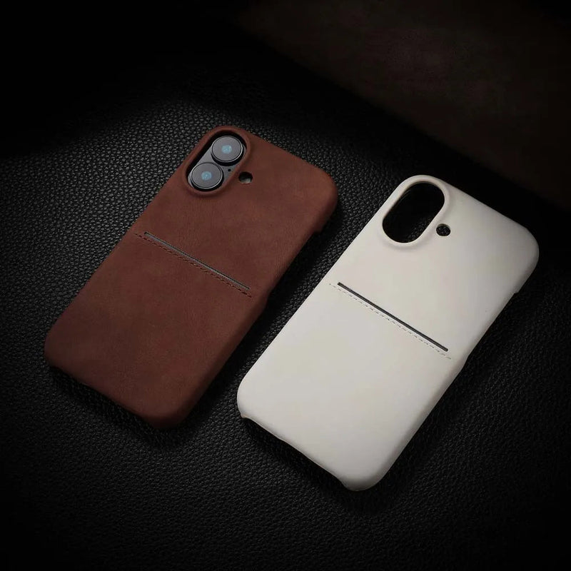 Card Pocket Sheepskin Leatherette iPhone Case-Exoticase-Exoticase