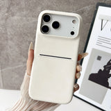 Card Pocket Sheepskin Leatherette iPhone Case-Exoticase-for iPhone 17 Pro Max-White-Exoticase