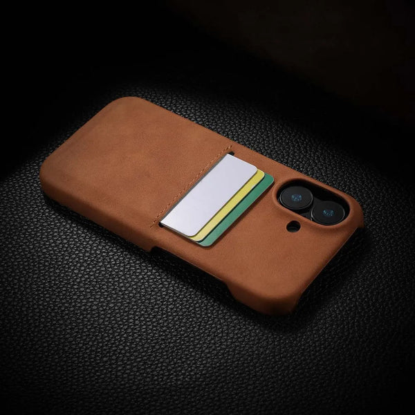 Card Pocket Sheepskin Leatherette iPhone Case-Exoticase-Exoticase