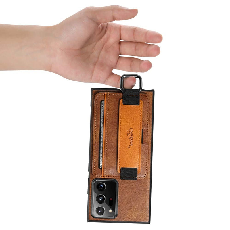Card Pocket & Strap Leather Google Pixel Case-Exoticase-