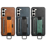 Card Pocket and Strap Leather Samsung Case-Exoticase-