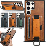 Card Pocket and Strap Leather Samsung Case-Exoticase-