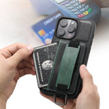 Card Pocket and Strap Leather iPhone Case-Exoticase-