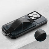 Card Pocket and Strap Leather iPhone Case-Exoticase-