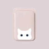 Cat & Fish MagSafe Card Holder-Exoticase-White Cat Pink-Exoticase
