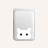 Cat & Fish MagSafe Card Holder-Exoticase-White Cat White-Exoticase