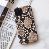 Chic Snakeskin Texture Apple iPhone Case-Exoticase-For iphone 14 Pro Max-Brown-