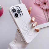 Chic Snakeskin Texture Apple iPhone Case-Exoticase-For iphone 14 Pro Max-White-