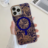 Circuit Board Pattern MagSafe iPhone Case-Exoticase-For iPhone 14 Pro Max-Blue-