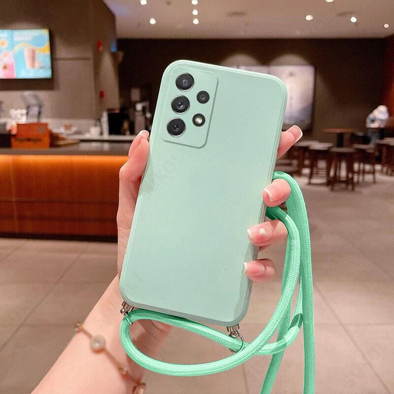 Classic Silicone Samsung Case with Crossbody Lanyard-Exoticase-Samsung S22 Ultra-Light Green-Exoticase
