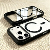 Clear Acrylic Soft Silicone MagSafe iPhone Case-Exoticase-iPhone 17 Pro Max-Black-Exoticase