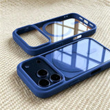 Clear Acrylic Soft Silicone MagSafe iPhone Case-Exoticase-iPhone 17 Pro Max-Dark Blue-Exoticase