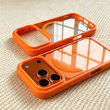 Clear Acrylic Soft Silicone MagSafe iPhone Case-Exoticase-iPhone 17 Pro Max-Orange-Exoticase