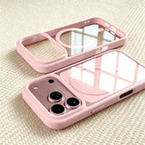 Clear Acrylic Soft Silicone MagSafe iPhone Case-Exoticase-iPhone 17 Pro Max-Pink-Exoticase