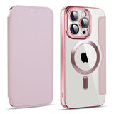Clear Back MagSafe Wallet Apple iPhone Case-Exoticase-For iPhone 15 Pro Max-Pink-