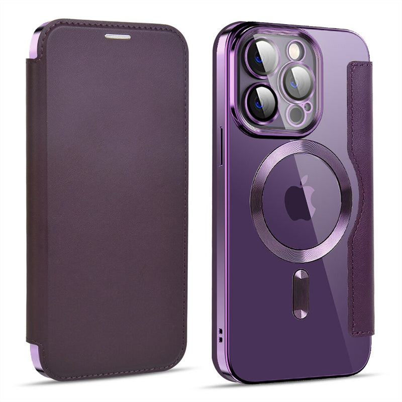 Clear Back MagSafe Wallet Apple iPhone Case, For iPhone 17 Pro / Deep Purple Clear Back MagSafe Wallet Apple iPhone Case, For iPhone 17 Pro / Deep Purple