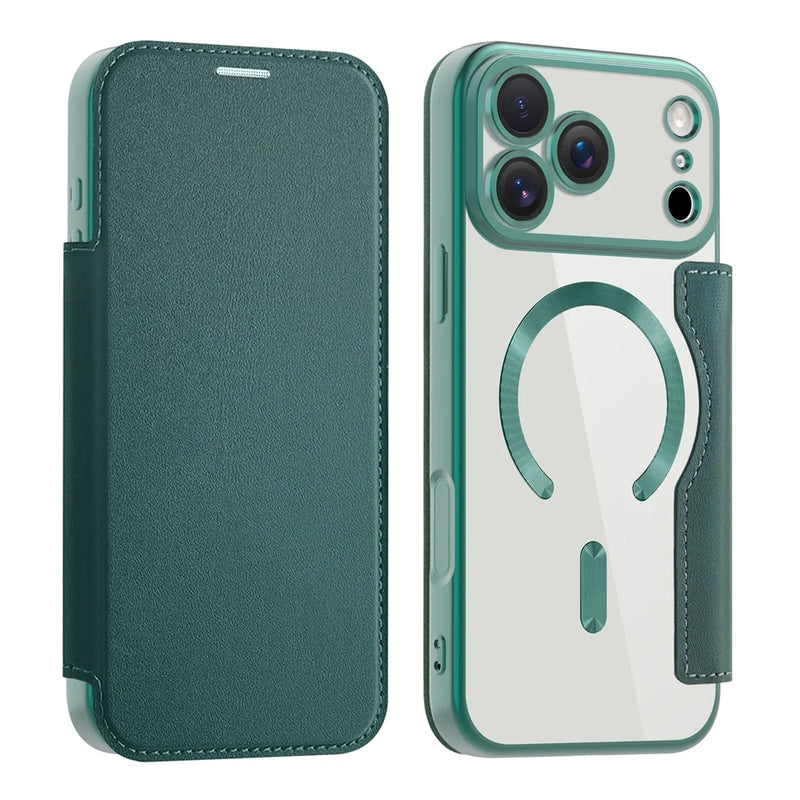 Clear Back MagSafe Wallet Apple iPhone Case, For iPhone 16 Plus / Alpine Green Clear Back MagSafe Wallet Apple iPhone Case, For iPhone 16 Plus / Alpine Green