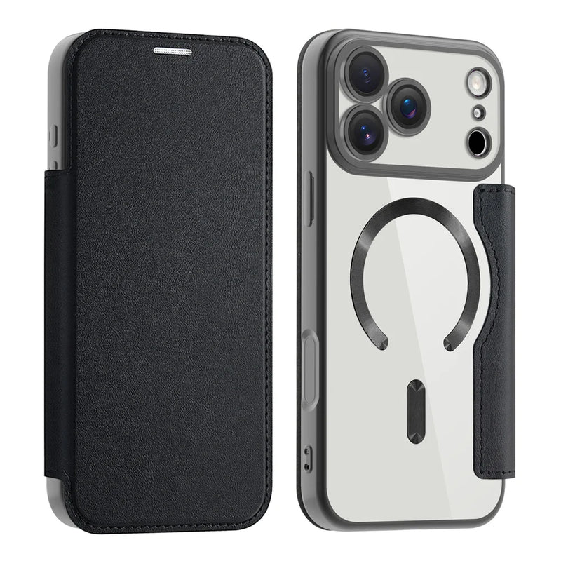 Clear Back MagSafe Wallet Apple iPhone Case, For iPhone 14 Pro Max / Black