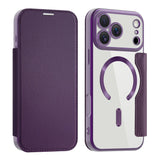 Clear Back MagSafe Wallet Apple iPhone Case-Exoticase-For iPhone 17 Pro Max-Deep Purple-Exoticase