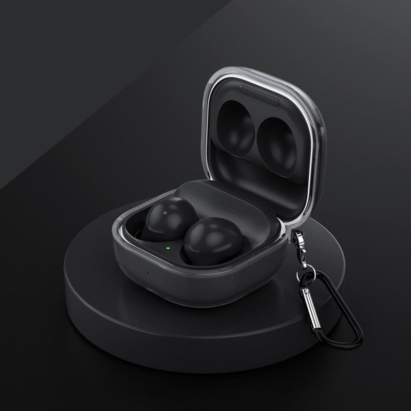 Clear Protective Cases for Samsung Galaxy Buds and Live-Exoticase-For Galaxy Buds 2 Pro-Transparent Black-