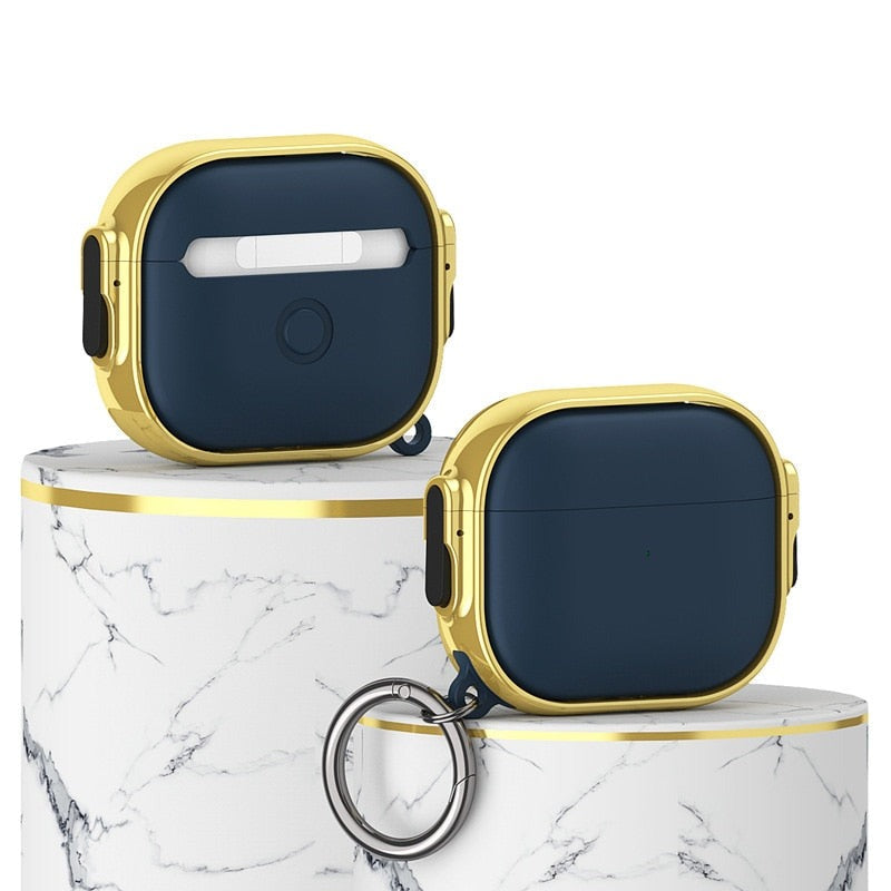 Clip Switch Plated AirPods Case-Exoticase-Gold - Blue-For AirPods Pro 2-Exoticase