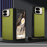 Cloth Pattern Anti-Scratch Case For Google Pixel Fold-Exoticase-For Pixel 10 Pro Fold 2025-Green-Exoticase