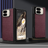 Cloth Pattern Anti-Scratch Case For Google Pixel Fold-Exoticase-For Pixel 10 Pro Fold 2025-Red-Exoticase